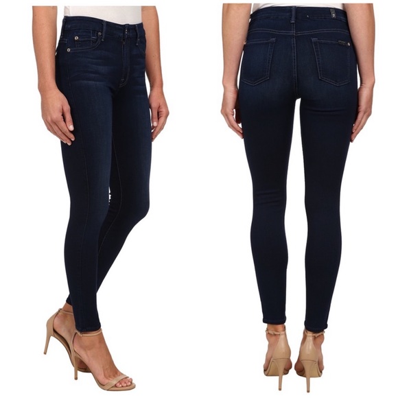 7 For All Mankind Denim - 7 For All Mankind Luxe Legacy Navy Skinny Jeans
